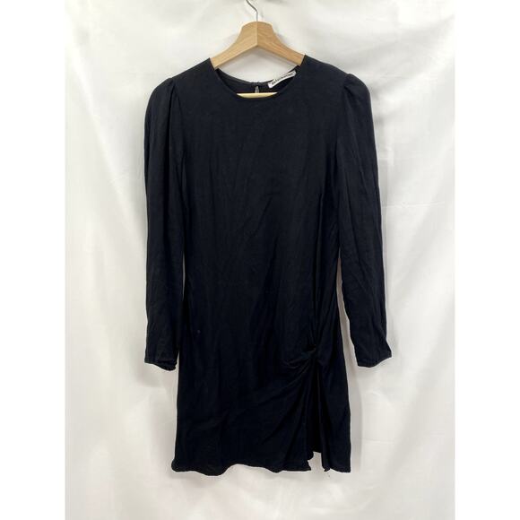 Reformation Cara Black Long Sleeve Mini Dress - Picture 4 of 7